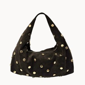 Elegant Studded dark brown Hobo Bag inspired Bottega Veneta Made in Italy